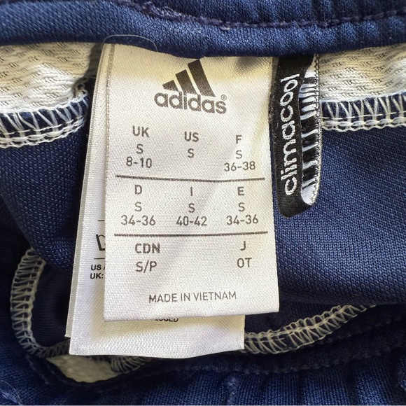 Adidas Training Track Pants Youth Boy Size Small Navy Blue White Soccer Sporty - Picture 12 of 14